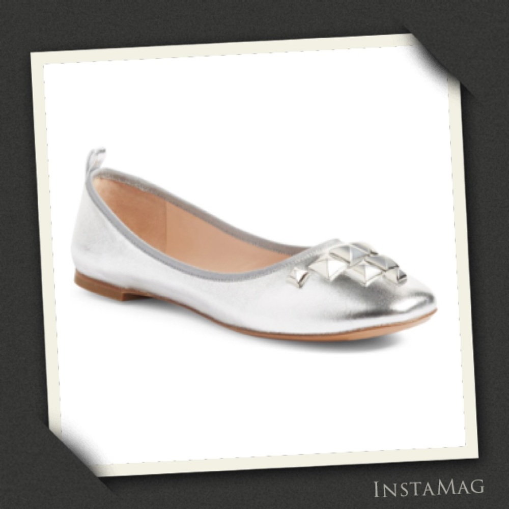 MARC JACOBS Metallic Studded Ballet Flats